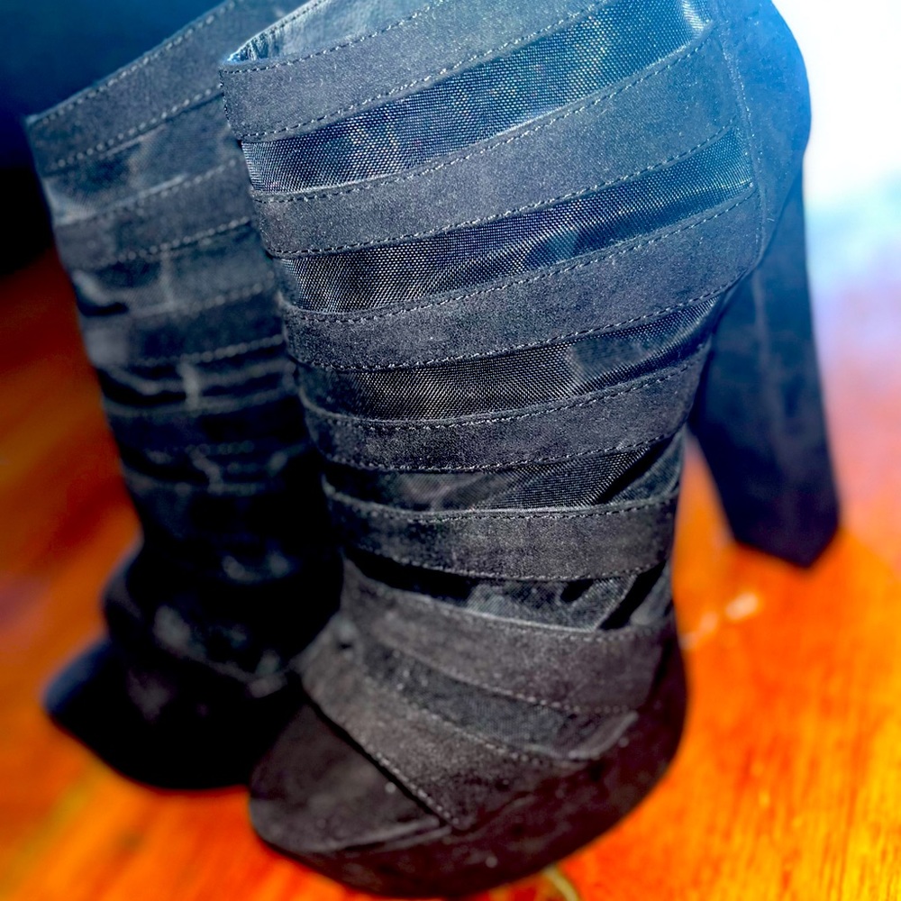 Black Mesh Heels Size 8